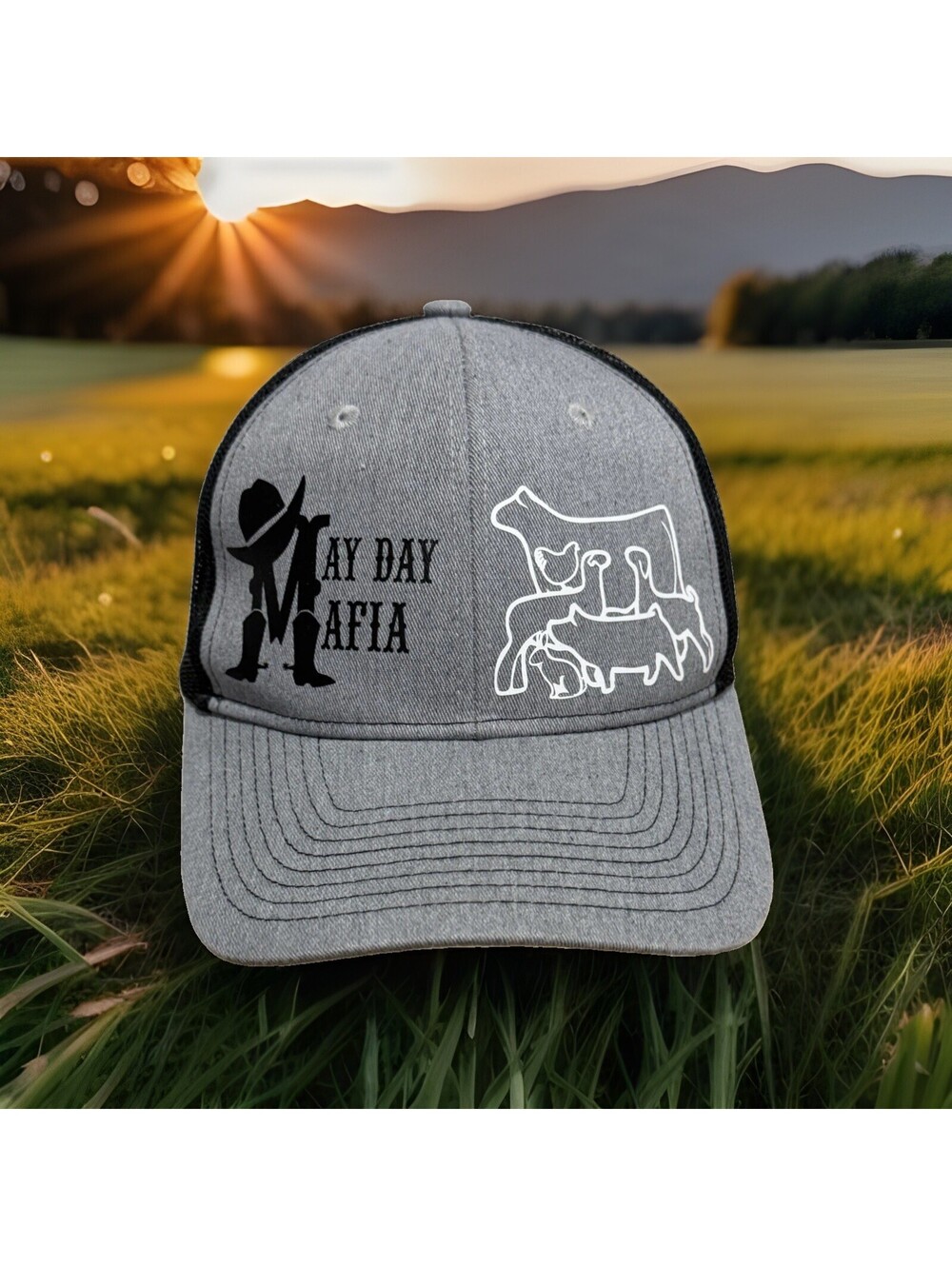May Day Mafia AG Breeding Exhibiting Show Cattle Club Calves Cowboy Baseball Cap